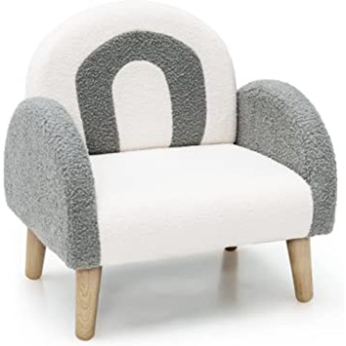 INFANS Kids Sofa, Toddler Armchair with Solid Wooden Frame Anti-Tipping Design Plush Fabric, Upholstered Children Chair for Kindergarten Playroom Preschool, Gift for Boys Girls, Toddler Couch