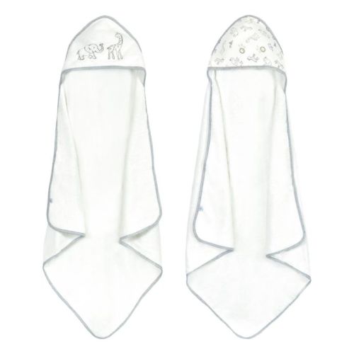 Just Born® Animal Kingdom 2-Pack Hooded Towel in White/GreyJust Born® Animal Kingdom 2-Pack Hooded Towel in White/Grey