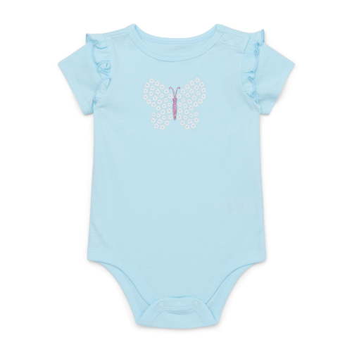 Garanimals Baby Girl Short Inset Ruffle Sleeve Graphic Bodysuit, Sizes 0-24 Months