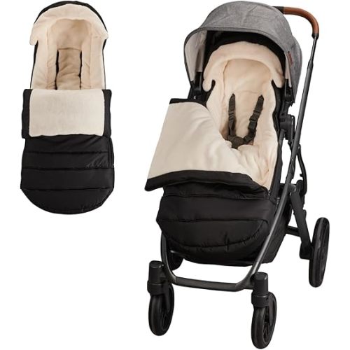 Buntting Bag Compatible with UPPAbaby Vista V2, V3, Vista, Cruz, Cruz V2, RumbleSeat, Ridge, Minu Strollers, Warm and ultra-plush Waterproof Bunting Bag. Universal, easily attaches to all strollers.