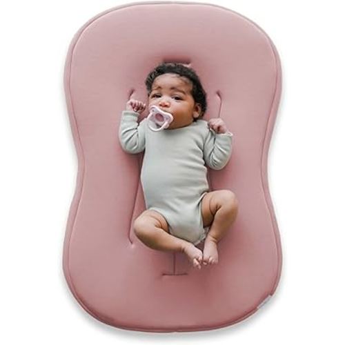 Snuggle Me® Baby Lounger Curve (0-6 Months) - Premium Organic Cotton with Foam Core, Machine-Washable Cover, Buttery-Soft & Breathable Infant Lounger with Travel Bag (30 in x 20 in x 1.9 in) - Gumdrop