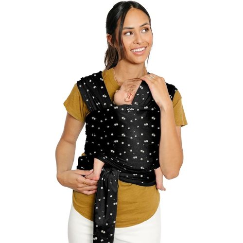 Moby Baby Wrap Carrier Classic for Newborns to Toddlers (8-33lbs), Infant Sling Carrier, Lightweight & Hands Free Design, Adjustable for All Body Types (Desert Daisy)