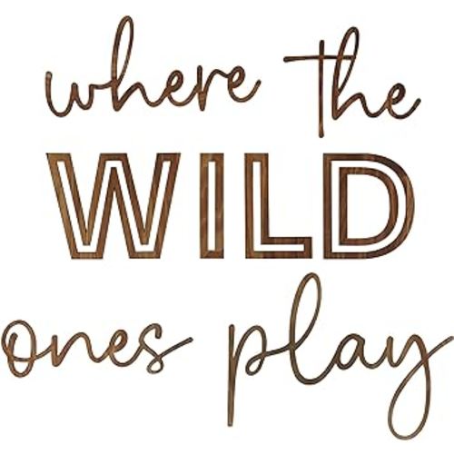 Amazon.com: LITTLE SNUGGLEBUGS Playroom Wall Decor - Where The Wild Ones Play Wooden Playroom Wall Sign for Kids Play Room or Toddler Room - Add Charm and Whimsy to your Kids Wall Decor or Safari Nursery Decor : Baby