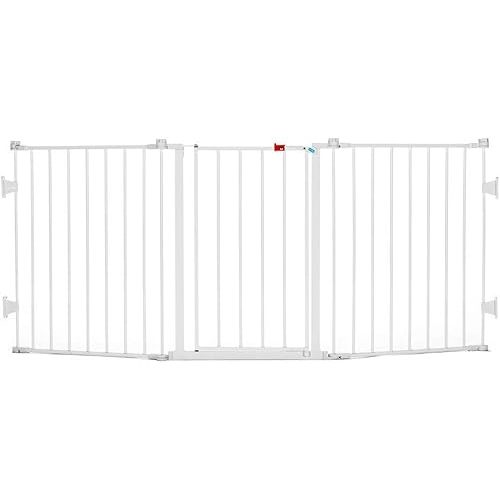 Regalo 76 Inch Super Wide Configurable Baby Gate, 3-Panel, Includes Wall Mounts and Hardware