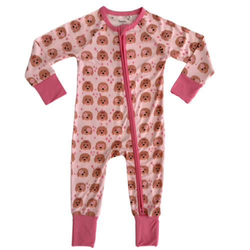 Pink Goldendoodle Zipper Romper – In my Jammers