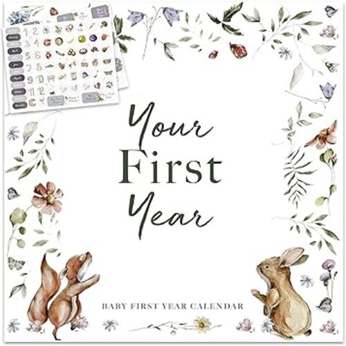 Baby's First Year Memory & 1st Year Calendar with 100 Stickers | Baby's First Year Calendar With Stickers & 1st Year Calendars, Baby Tracker