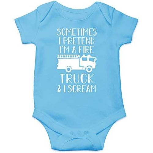 CBTwear Sometimes I Pretend I'm a Fire Truck and I Scream Baby Bodysuit - Adorable Boy Romper Clothing