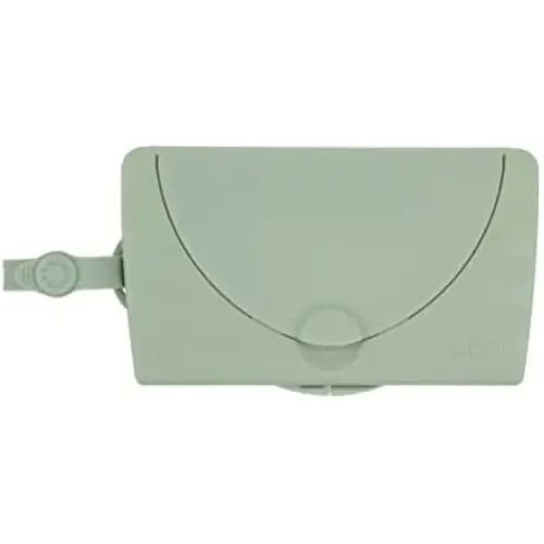 Ubbi On-The-Go Baby Wipes Dispenser, Portable Wipes Container for Travel, Diaper Bag Accessory Must Have for Newborns, Reusable Wipes Holder, Sage Green
