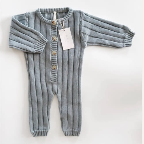 Wide Ribbed Jumpsuit ‘Fog’