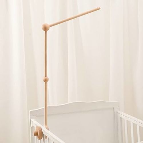 Mobile Arm for Crib, Wooden Baby Mobile Hanger with Anti-Slip Design, Crib Mobile Holder for Hanging Baby Plush Toys as Nursery Decoration