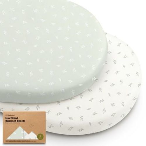 KeaBabies Bassinet Sheet for Baby Girls, Boys, 2-Pack Isla Fitted Bassinet Sheets, Bassinet Mattress Sheets
