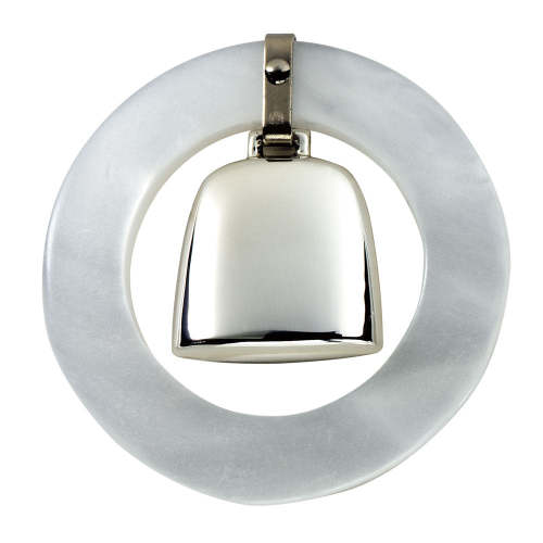 Sterling White Teething Ring Rattle