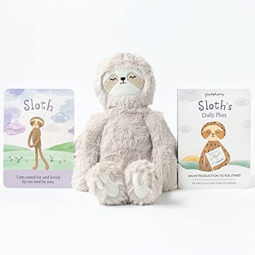 Slumberkins 14" Sloth Kin, Affirmation Card & Storybook Set | Promotes Routines, Relaxation & Coping Skills | Social Emotional Development | Soft Plush Animal Gift for Toddlers & Preschoolers