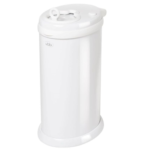 Ubbi Steel Diaper Pail, Odor Locking, No Special Bag Required, Award-Winning, Registry Must-Have, White