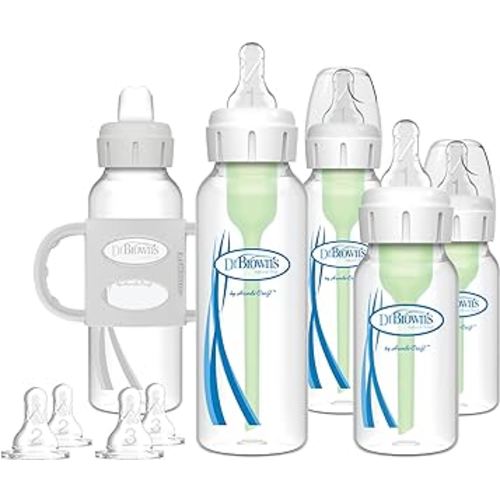 Dr. Brown’s Natural Flow® Anti-Colic Options+™ Narrow Baby Bottle Newborn Gift Set