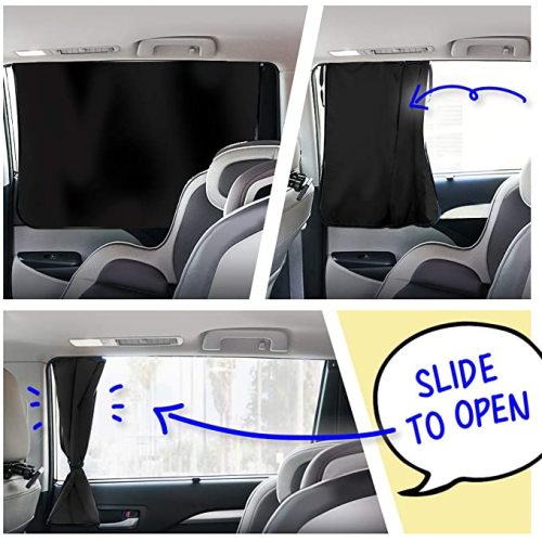 ggomaART Car Side Window Sun Shade - Universal Reversible Magnetic Curtain for Baby and Kids with Sun Protection Block Damage from Direct Bright Sunlight, and Heat - 1 Piece of Solid Black - Solid Black Cloth