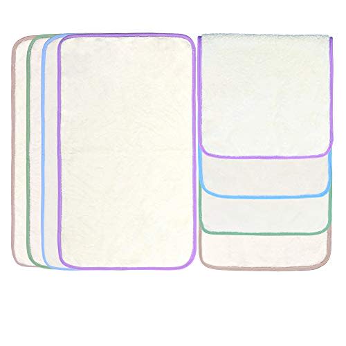 Kyapoo Burp Cloths 8 Pack Large 22" by 10.8"Microfiber Coral Fleece Extra Absorbent and Soft for Newborns, Infants and Toddlers-White