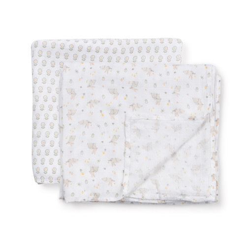JUJUBE 2-Pack Square Swaddle Blanket Set - Bunny Hollow