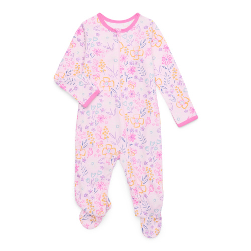 Wonder Nation Baby Boy or Girl Zip Front Footed Sleep and Play Pajamas, Preemie 6 to 9 Months