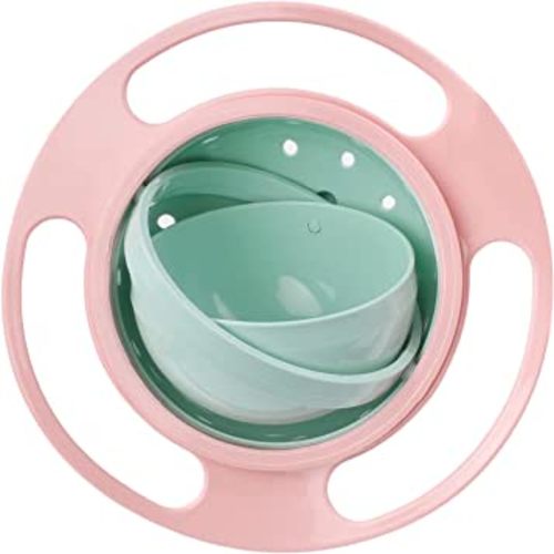 Magic Gyro Bowl 360 Degree Rotate Spill-Proof Bowls with Lid Plastic Creative Dishes Practice Feeding Bowls