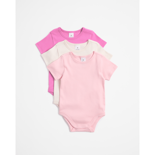 Baby Organic Cotton Bodysuits 3 Pack - Pinks