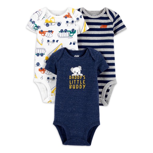 Carter's Child of Mine Baby Boy Bodysuits, 3-Pack, Sizes Preemie-24 Months