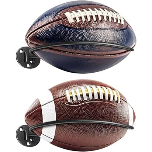 Kevenal 2 Packs Football Room Décor, Wall Mount Football Holder Football Display Stand, Football Room Decor for Boys Man Cave (Super Strong)