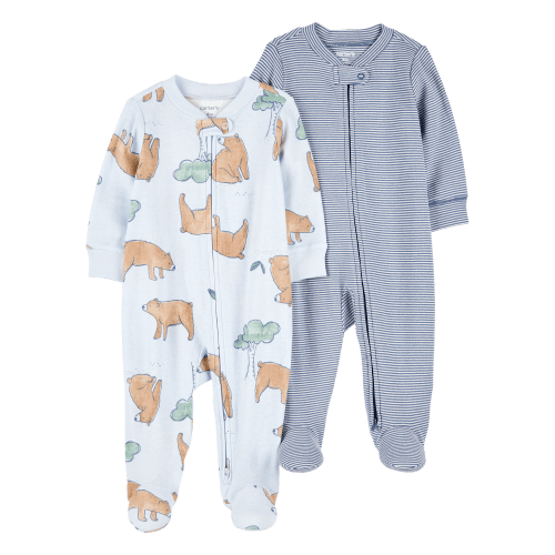 Baby Boy 2-Pack 2-Way Zip Cotton Sleep & Play Pajamas - Blue - Carter's | Carter's
