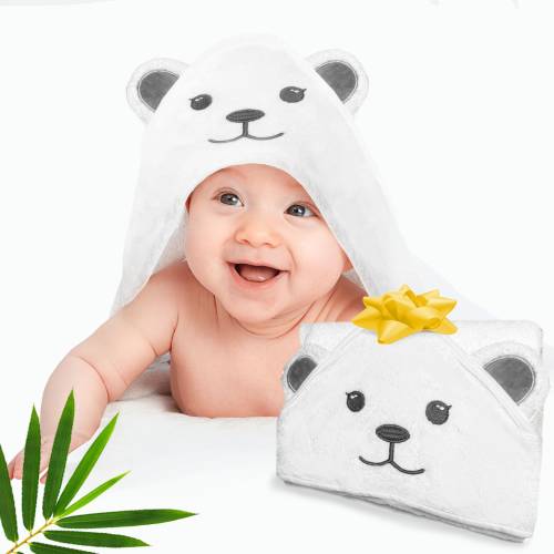 ORGANIC Bamboo Baby Bath Towel -Soft, Plush Large Hooded Towels For Baby & Toddler -Ultra Absorbant Towel 500gsm -Fits Newborn-5yrs (36x36)