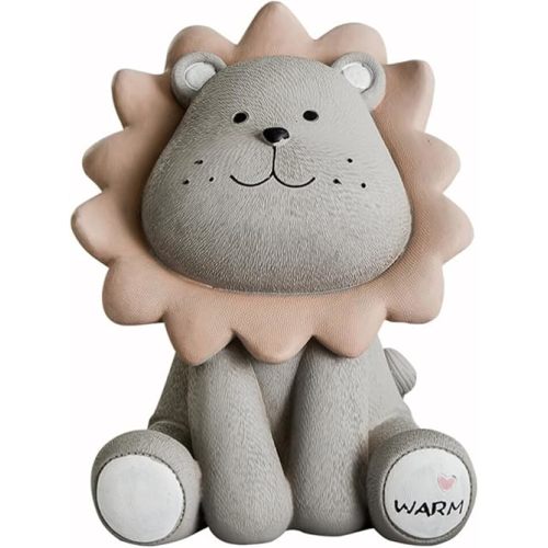 Toyvian 6.69 Lion Piggy Bank Cartoon Animal Piggy Bank Kids Resin Lion Savings Bank Money Saving Box for Birthday