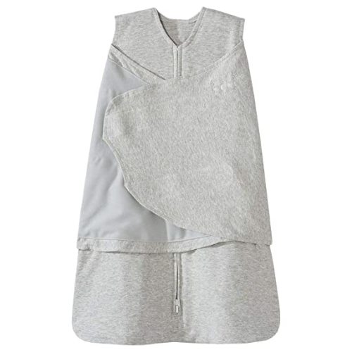 HALO 100% Cotton Sleepsack Swaddle, 3-Way Adjustable Wearable Blanket, TOG 1.5, Heather Gray, Newborn, 0-3 Months
