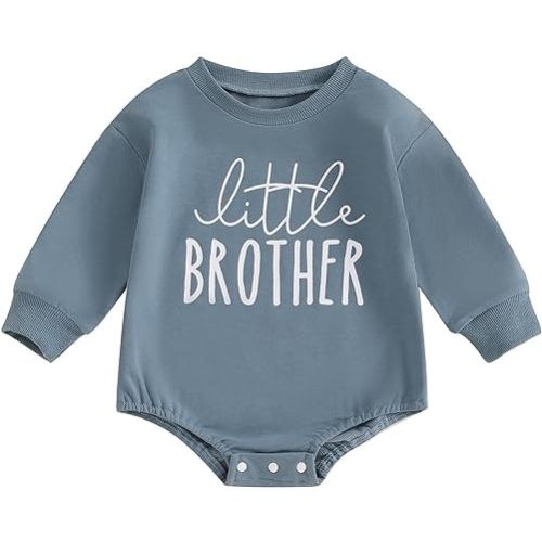 Little Brother Lil Sister Matching Outfits Baby Boy Girl Sweatshirt Romper Lil Bro Sis Siblings Clothes