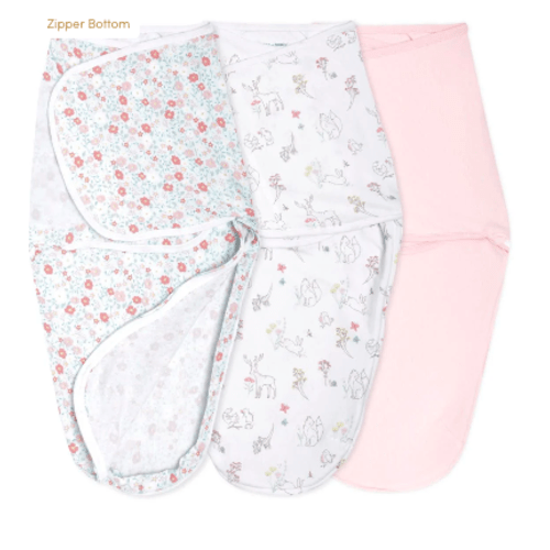 aden + anais fairy tale flowers essentials easy baby swaddle wrap 3 pack
