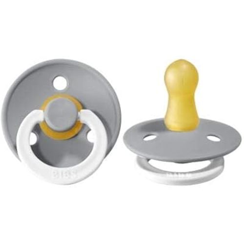 BIBS Pacifiers Colour Collection | Natural Rubber Baby Pacifier | Set of 2 BPA-Free Soothers | Made in Denmark | 0+ Months (Pack of 2) | Cloud Night