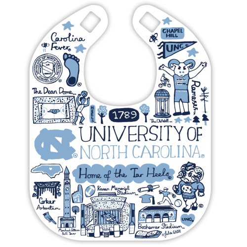 North Carolina Tar Heels Baby Bib by Julia Gash
