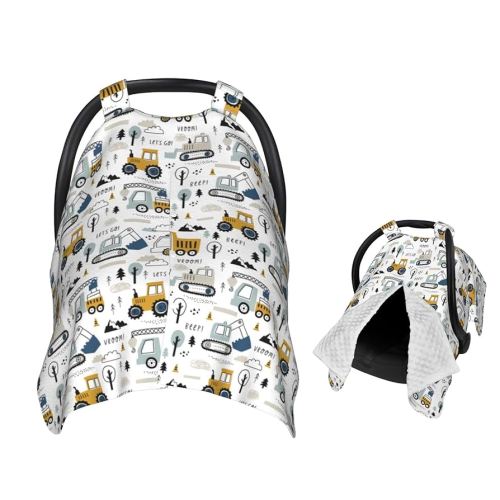 Cars Truck Tractor Baby Car Seat Canopy Nursing Cover for Newborn Car Seat Breastfeeding Covers Blanket Newborn Shower Gift