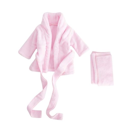 KESYOO Newborn Bathrobe Pure Cotton Thickened Baby Photo Bathing Suits Photo Garment (Pink Suitable for 3-6 Month Baby)