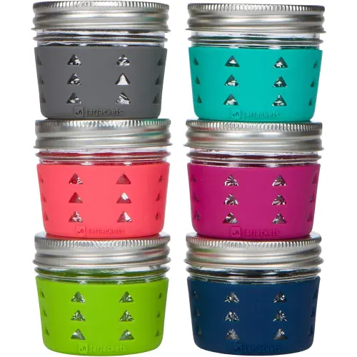 Silicone Mason Jar Protector Sleeves - 16oz (1 pint) Wide-Mouth Jars -  JarJackets