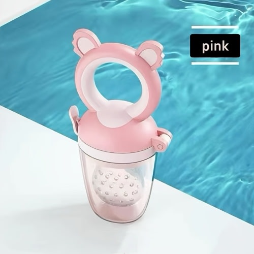Pink Silicone Youngsters Fruit Feeder with Rotary Push-Type Food Supplement Dispenser – Ideal for Youngsters and Youngsters, Perfect Gift, Youngsters Food Accessories