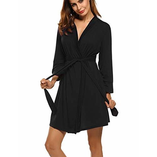 HOTOUCH Womens Robe Lightweight Robes Short Knit Bathrobe Soft Ladies Sleepwear with Pockets