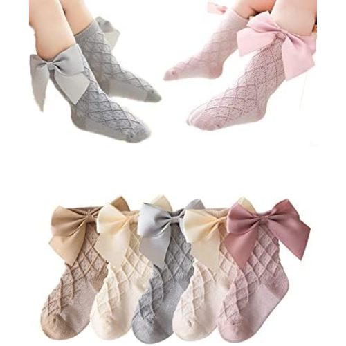 Baby Girl Princess Toddler Uniform Socks - Tube Ruffled Stockings & Mary Janes - Newborn to Infant