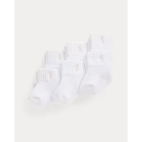 Ralph Lauren Ankle Sock 6-Pack (White): 0-6M