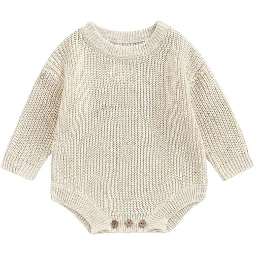 FYBITBO Baby Girl Boy Sweater Knit Oversized Pullover Sweatshirt Romper Onesie Warm Fall Winter Clothes Outfit Newborn