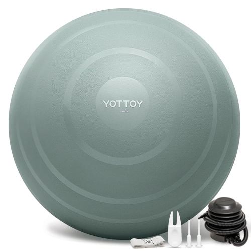YOTTOY Anti-Burst Exercise Ball for Working Out, Yoga & Pregnancy, Extra Thick Workout Ball for Physical Therapy & Fitness