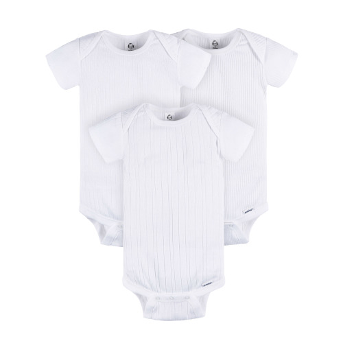 Gerber Baby 3-Pack White Short Sleeve Bodysuits - 100% Cotton