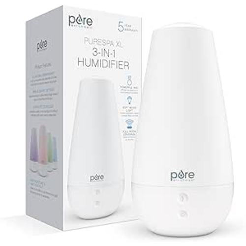 Amazon.com: Pure Enrichment® PureSpa™ XL 3-in-1 Cool Mist Humidifier, Essential Oil Diffuser & Mood Light - 2L Tank Provides Powerful Mist Coverage up to 350 sq ft in Bedroom, Office & Large Rooms : Home & Kitchen