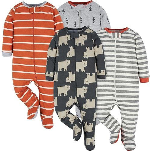 Onesies Brand Baby Boys' 4-pack Sleep 'N Play Footies