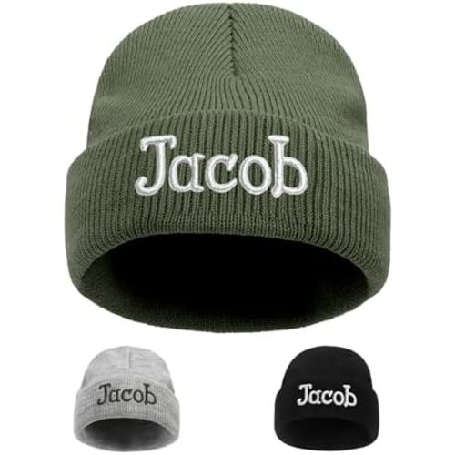lanleay Custom Beanie Hats for Baby Girls Boys - Personalized Embroidered Beanies with Name for Infants Toddlers Adults