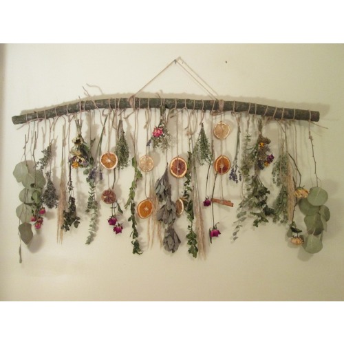 Dried Citrus Wall Hanging Dried Flowers and Herbs Rustic Decor