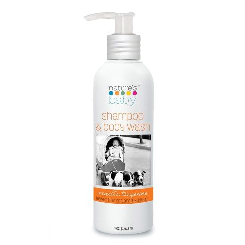 Nature's Baby Shampoo, Face & Body Wash 8 oz - Formulated for Problem and Sensitive Skin, pH Neutral. No Sulfate or Artificial Fragrances - Vanilla Tangerine (1-Pack)